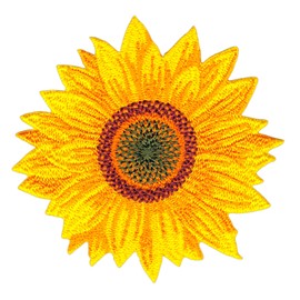 Sunflower Flower Yellow Iron-On or Sew On Patch for Clothes Embroidered Iron-On Patch Applique Patch Size 6.5 x 6.5 cm