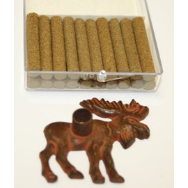 Paine's Brass Metal Moose Incense Burner with 20 Balsam fir Sticks