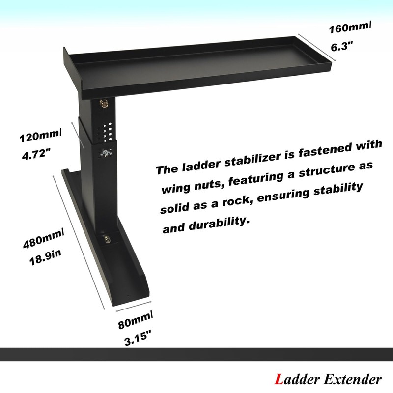 Heavy Duty Ladder Extender Pro & Stabilizer Adjustable Height 9.53"