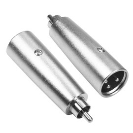 Fielect 2Pcs XLR Male to RCA Male Adapter Connector - 3 Pin XLR to RCA Adapters Coupler Microphones Plug in Audio Connector Mic Male Plug