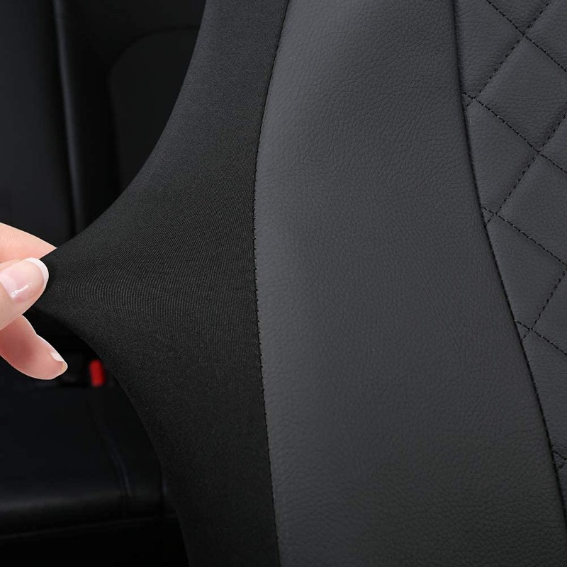 GIANT PANDA Front Car Seat Covers, Bucket Seat Covers, Leather