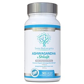 Ashwagandha & Shilajit - Award Winning Ashwagandha KSM-66 1000mg & Purified Shilajit Extract 200mg (60% Fulvic Acid) - No Artificial fillers, Binders or Flow Agents - Suitable for Vegans