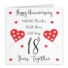 Hunts England - 18th Wedding Anniversary Card - 18 Years