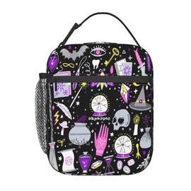 LWDZLHD Goth Lunch Box for Women Men Portable Insulated Lunch Bag Tote Lunchbox Leakproof Cooler Tote Bag for Work Camping Office Outdoor