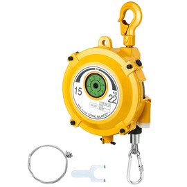 QWORK Spring Balancer, 33-49lbs (15-22kg) Retractable Balancer with 5 Ft Long Wire Rope and Hook, Retractable Spring Tool Hanging Holding Equipment