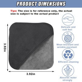 SKERJOVL Car Screen Cleaner Cloth, Microfiber Non-Scratch Touch Screen Cleaning Pad, 3.92" Square Palm Cleaner Wipe, Reusable Auto Cleaning Tool for Car Dashboard, LCD Display, and Interior (Black)