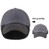 Mens Wool Winter Baseball Cap with Warmer Earflap Outdoor Beanie