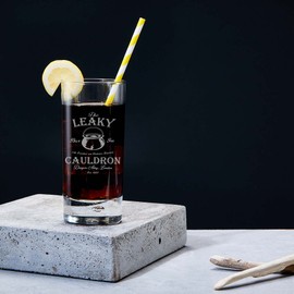 personalisedstore.co.uk Magical Wizard Engraved Highball Drinking Glass with Weighted Base 370ml Capacity Various Designs (The Leaky Cauldron)