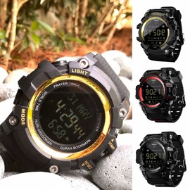 Reloj digital deportivo de cuarzo para hombre,Reloj Digital Deportivo, Militar, Moderno, Multifuncional, Dual Time, Cronómetro, Temporizador, Pantalla Luz LED, Calendario, Correa Ajustable de Caucho (Negro)