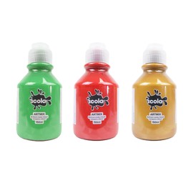 Scola Readymix Water Based Tempera Paint, Christmas Set, 3 Assorted Colours, 150ml Bottles, Non-Toxic Poster Paints, Craft Projects, Suitable for 3+
