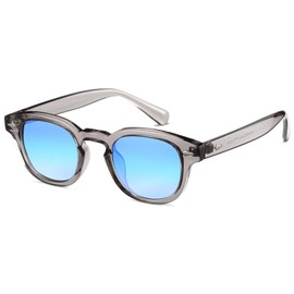 WONAVEHY Sunglasses Men Women Unisex Retro Sunglasses for Men Women Pirate Captain Johnny Depp Vintage Round Style Tinted Sunglasses for Men Women, gray