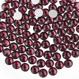 BEADSLAND Diamantes de imitación de cristal con parte trasera plana, gemas redondas, amatista (4.6-4.8mm) SS20/1440 piezas