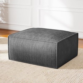 Marsail Corduroy Upholstered Ottoman, Movable Modular Footrest with Cloud-Like Comfort, Ottoman for Modular Sectional Sofa in Living Room or Bedroom, No Assembly Required