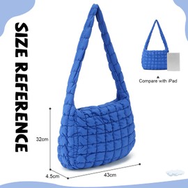 LHHMZ Puffer Shoulder Bag Quilted Tote Bag Large Quilted Carryall Bag Lightweight Quilted Padding Hobo Bag