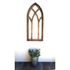 48" Farmhouse Wood Cathedral Window Arch Rustic Ash Brown- The