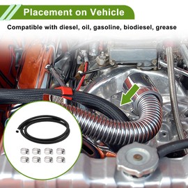 X AUTOHAUX 1/4" Fuel Line Kit 4.92ft Vacuum Hose Automotive Fuel Hose with 8 Clamps