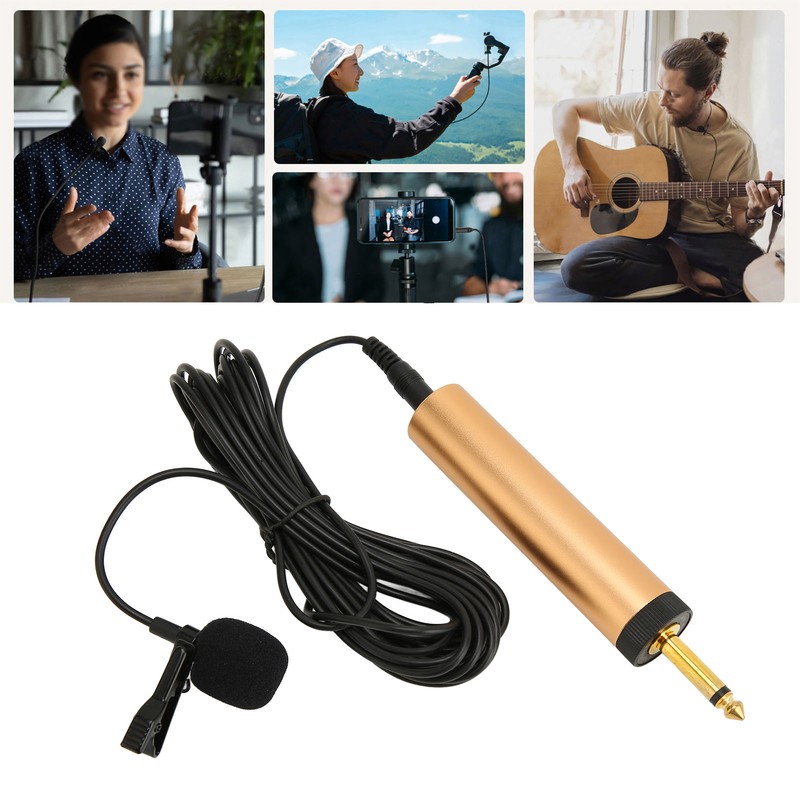 3.5mm Wired Lavalier Microphone 16.4ft Cable Portable Omnidirectional Condenser Clip