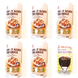 5 Pack Mong Lee Shang Sweet Mixed Porridge 12 Oz Each And 1 Pack Mong Lee Shang Honey Flavour Grass Jelly Drink 11 Fl Oz