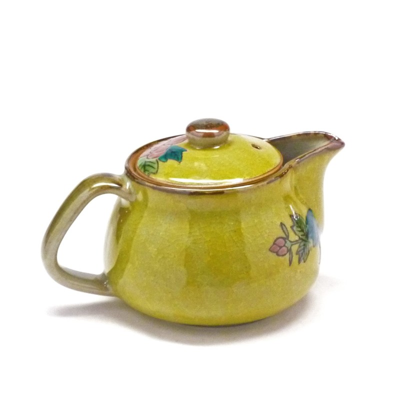 Kutani [Teapot/Teapot] Large, Dark Painted Peony [Back Picture]