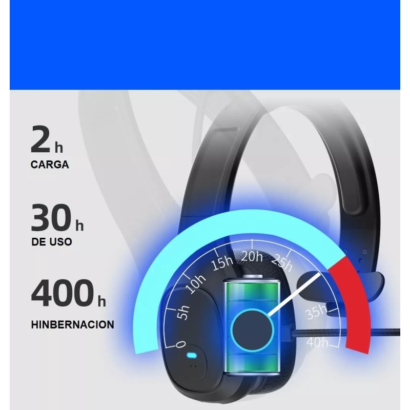 Mycom Audífonos De Diadema Manos Libres Bluetooth Con Micrófono Color