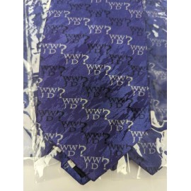 Solid Light WWJD Would Would Jesus Do Necktie Solid Light Purple Black Silver NEW w/ Tags