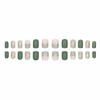 Nail Tip, Short, 24 Pieces, False Nails, Gold Line, Green,