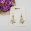 Cute Christmas Tree Piercing Dangle Earrings Golden Silver Two Tone