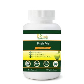 Biotech Nutritions Ursolic Acid 200 mg Gelatin Free Non-GMO Made in USA, 120 Count