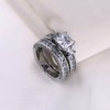 White Gold Filled 2pcs Womens Wedding Ring Sets Bridal Sets