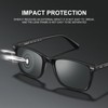 CARFIA Rectangle Polarized Sunglasses for Men UV400 Protection Narrow Face