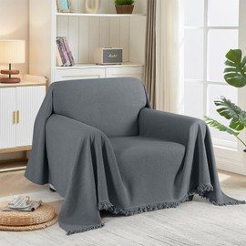 TAOCOCO Armchair Sofa Slipcover Thick Durable Couch Cover Blanket for Recliner Sofa 1 Cushion Washable Pet-Friendly Chair Couch Slipcovers Living Room Furniture Protector (71''x71'' Dark Grey)