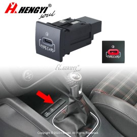 LUC Red LED USB-C PD Charger For  Jetta MK6 2010-17 Golf GTI R-Line 2006-2013 MK5