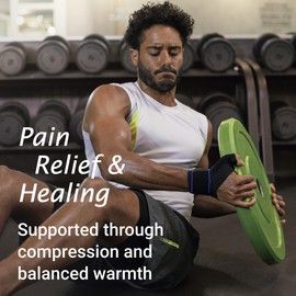 Actimove Sports Edition Thumb Stabilizer with Extra Stays – Sleeve for Pain Management of Strains, Sprains, Inflammation, Thumb Pain & Skier's Thumb – Left/Right Wear - Black, Large/X-Large