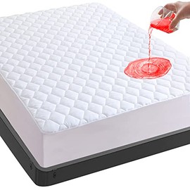 Queen Size Waterproof Mattress Protector, Soft & Breathable Queen Mattress Cover for 6"-18" Mattress