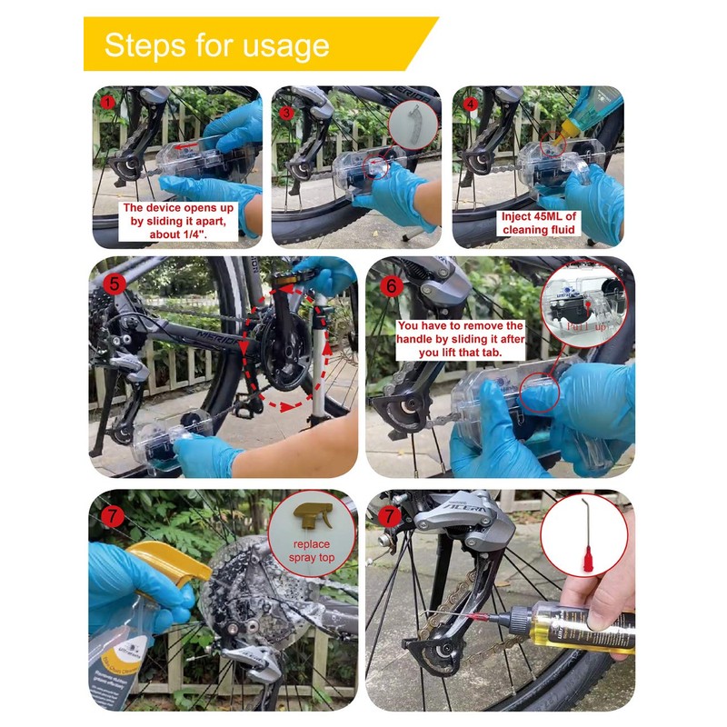 Ultrafashs Bicycle Chain Oil Lubricant and Cleaner Set with Bike