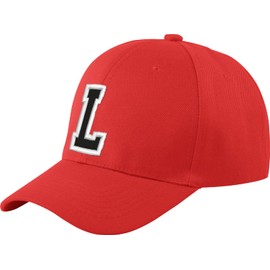 morefaz Unisex Boys Girls Baseball Cap Red Children's Cap Alphabet A-Z TM - l