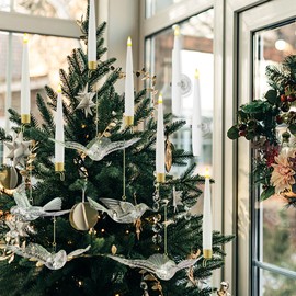 JOIONE Christmas Tree Candles with Remote Timer, 6 Pack Flameless Candles for Christmas Tree Flickering LED Candles for Indoor - Bird