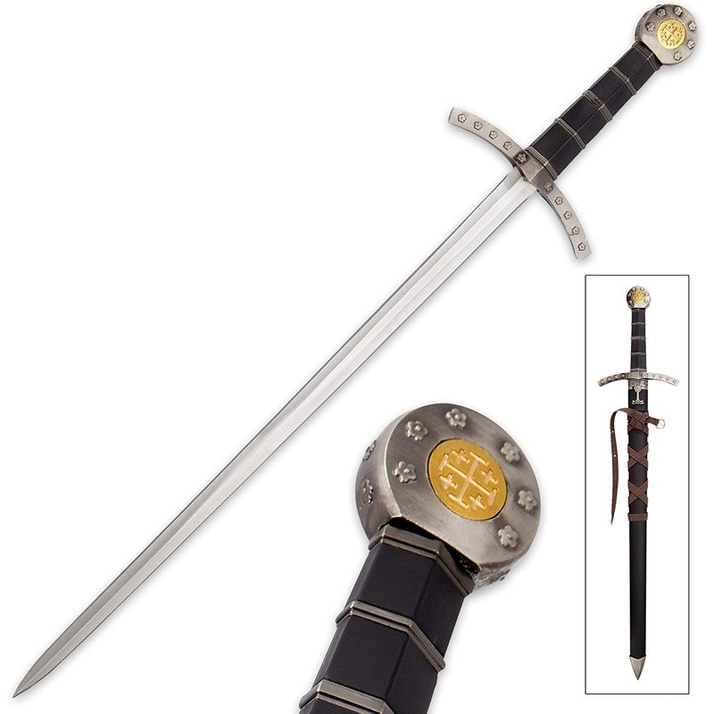 K Exclusive Middle Ages Medieval Crusader Short Broadsword (Jerusalem Rose)
