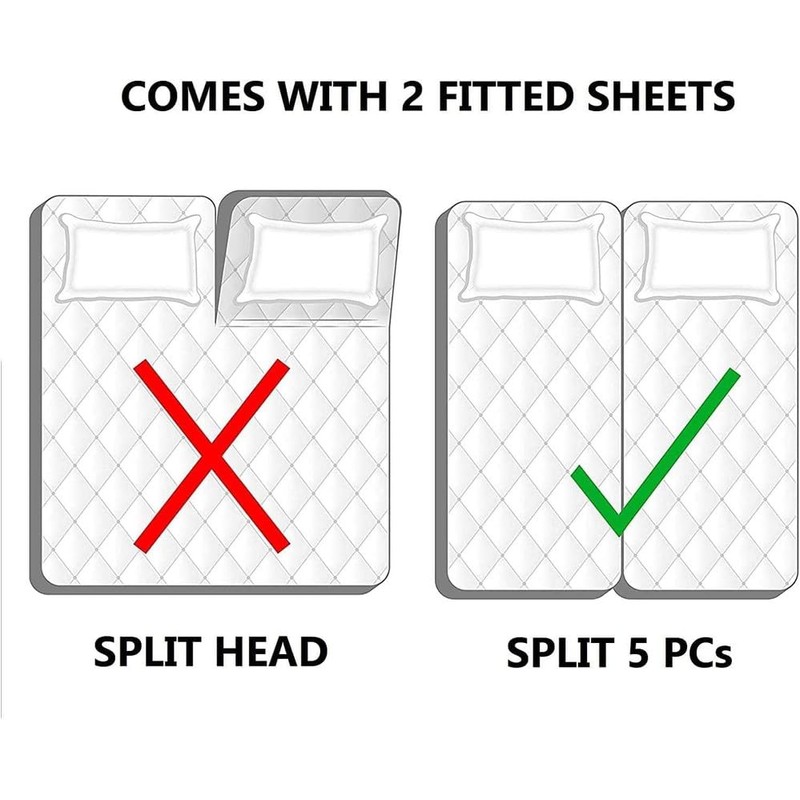 Split Cal-King Sheet Set - 7 Piece Set - Split