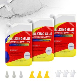 Concrete Crack Filler, Concrete Caulking Adhesive, Quick-Drying Sealant for Professionals, Heavy-Duty Crack Filler for Driveway, Caulking Glue Weather Resistant Type(3PCS)