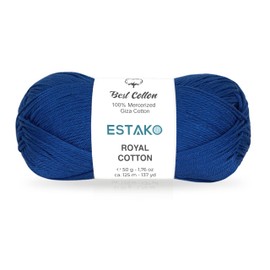 Estako Royal Cotton, 100% Mercerized Giza Cotton Yarn, Soft, Super Fino 1 for Crochet and Knitting 1.76 Oz (50g) / 137 Yrds (125m) (5078)