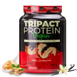 Nutrology Proteína vegana en polvo TRIPACT batido orgánico de guisantes, arroz y calabaza, sustituto de comidas con BCAA y glutamina para la...       