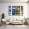 WOOHOOROO 3D Peel and Stick Fake Window Wall Murals Autumn