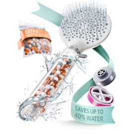 KUNTO Filtered Shower Head – Handheld Shower Head with Different Jet Types – Mineral Shower Head High Pressure Shower Head for At Home Spa Experience – Elegant Water Saving Shower Heads(Modern, White)