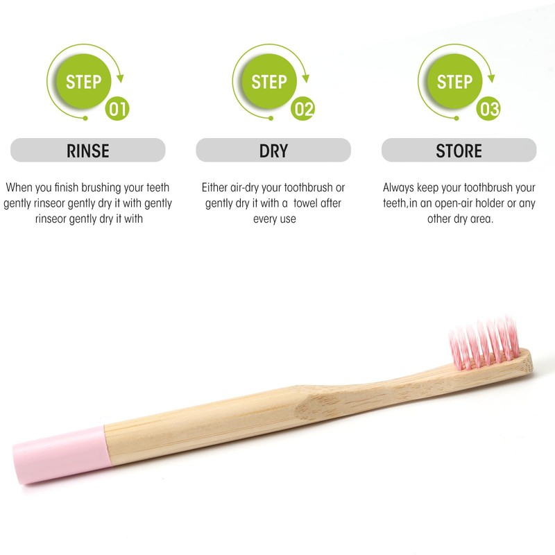 Isshah Kids Bamboo Toothbrushes Biodegradable Handle BPA Free Eco Friendly