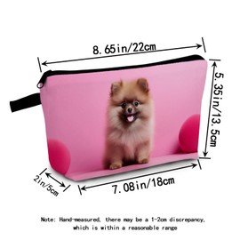 MoCaliduccious Pomeranian Makeup Bag for Women Travel Cosmetic Organizer Bag Teacher Appreciation Gifts Small Zipper Toiletry Bag