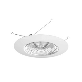 NICOR Lighting 6 inch White Recessed Shower Trim with Glass Fresnel Lens (17502)