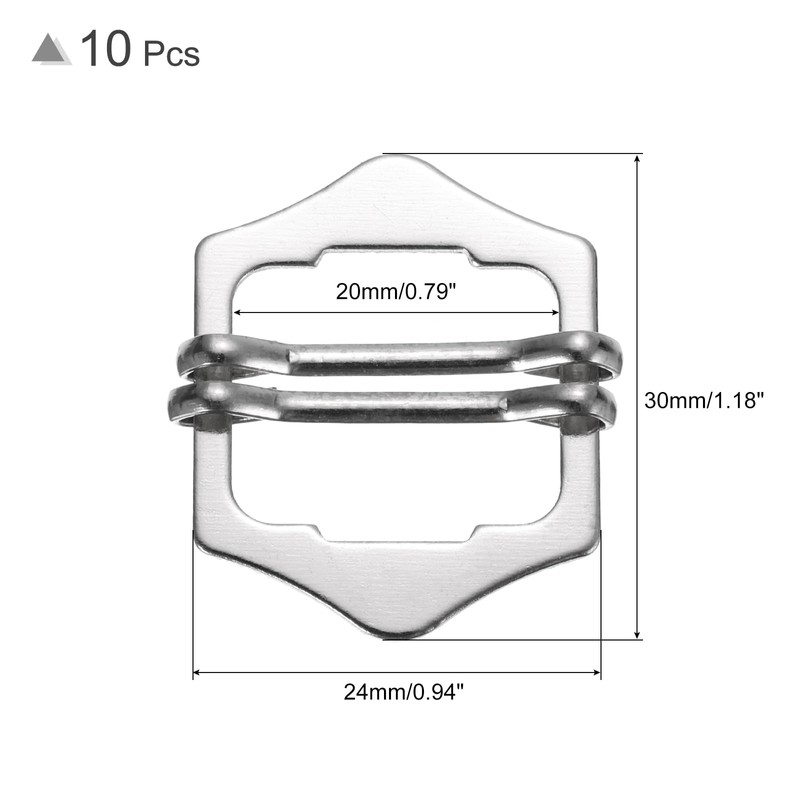 sourcing map 10Pcs Metal Adjuster Slide Buckles, 25mm Webbing Strap