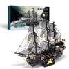 Piececool 3D Puzzles for Adults, Black Pearl Pirate Ship Metal