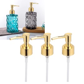 SALUTUY Bottle Pump, Shampoo and Conditioner Bottle Nozzle Unique Perfume Bottle Pump Dispenser Pump for Shower Gel Hand Massage Oil Bottle(Gold)